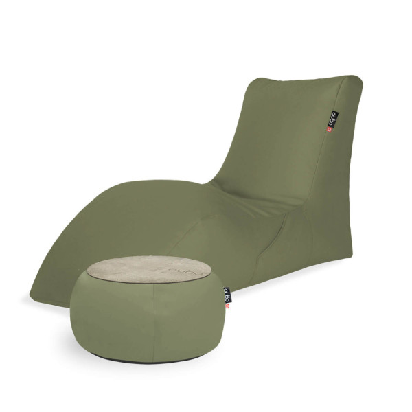 Qubo™ Combo LOUNGER + JUST TABLE + JUST TOP Kiwi SOFT FIT