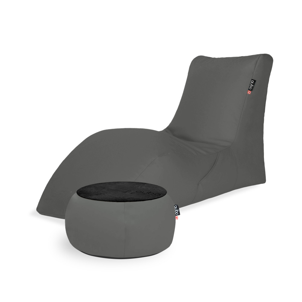 Qubo™ Combo LOUNGER + JUST TABLE + JUST TOP BLACK Fig SOFT FIT