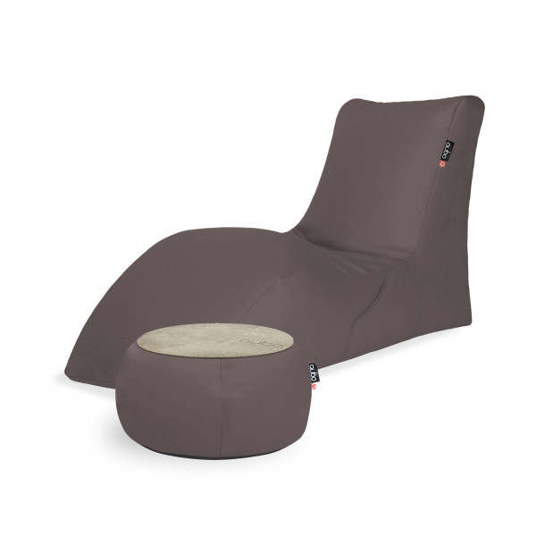 Qubo™ Combo SOFT LOUNGER + JUST TABLE + JUST TOP WOOD Passion Fruit SOFT FIT