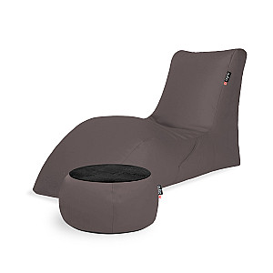 Qubo™ Combo LOUNGER + JUST TABLE + JUST TOP BLACK Passion Fruit SOFT FIT