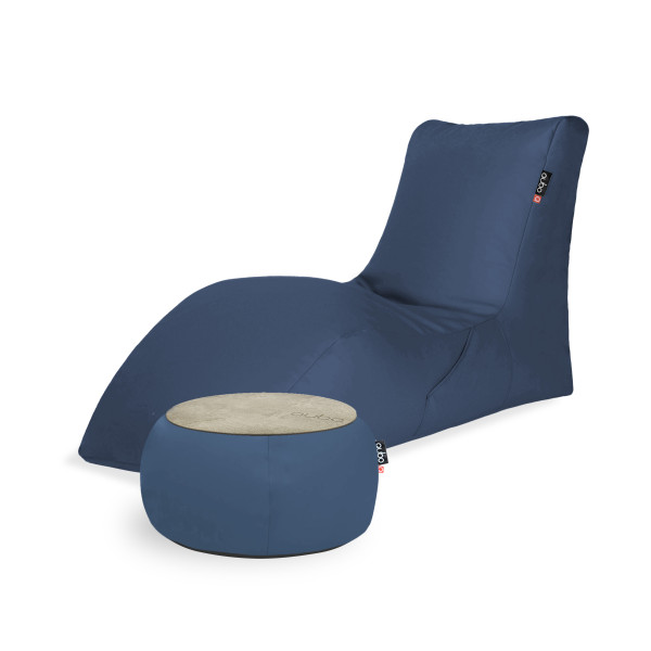 Qubo™ Combo SOFT LOUNGER + JUST TABLE + JUST TOP WOOD Plum SOFT FIT