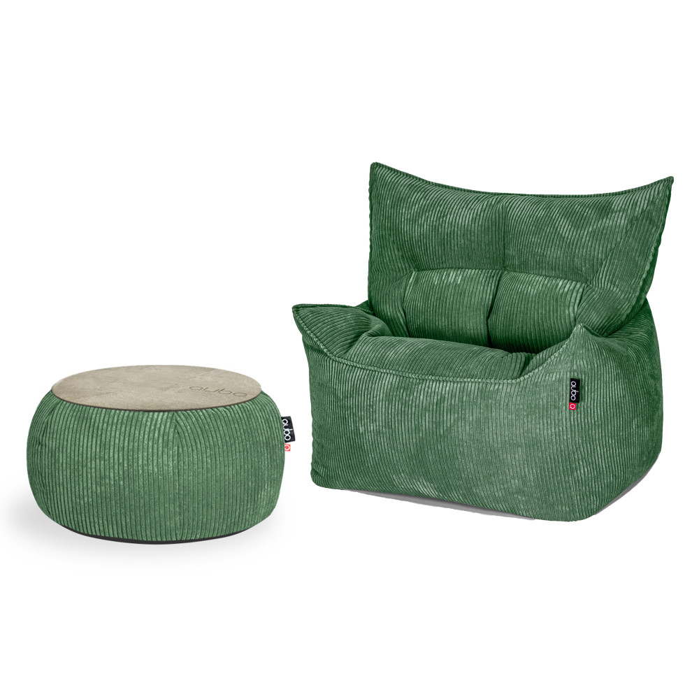 Qubo™ CHILL IN SET KALA + JUST TABLE + JUST TOP WOOD Forest FEEL FIT