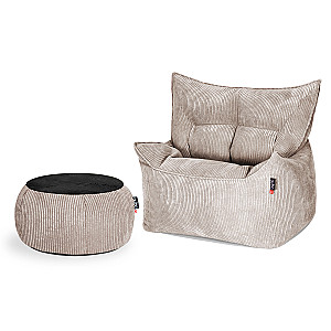 Qubo™ CHILL IN SET KALA + JUST TABLE + JUST TOP BLACK Wood FEEL FIT